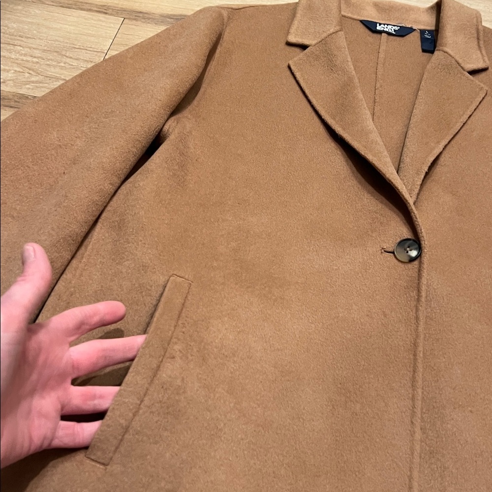 Lands’ End Wool Blend Overcoat - Camel - Size - Large - Picture 7 of 16